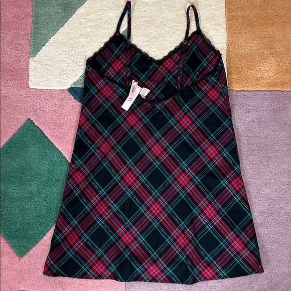 Victoria’s Secret Red Flannel V-Neck Slip Dress Large - Picture 10 of 17